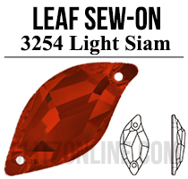 3254 Glitzstone Light Siam Red Sew On Leaf Rhinestones